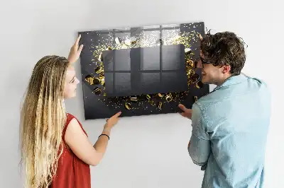Tableau magnétique effaçable à sec motif confettis dorés