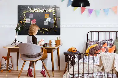 Tableau magnétique effaçable à sec motif confettis dorés