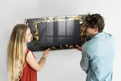 Tableau magnétique effaçable à sec motif confettis dorés