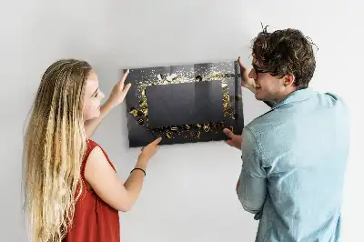 Tableau magnétique effaçable à sec motif confettis dorés