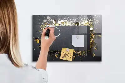 Tableau magnétique effaçable à sec motif confettis dorés