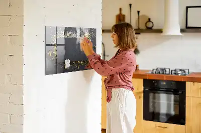 Tableau magnétique effaçable à sec motif confettis dorés