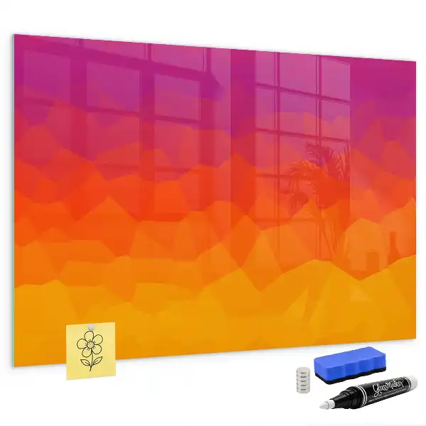Tableau magnétique effaçable à sec motif lever de soleil