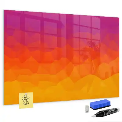 Tableau magnétique effaçable à sec motif lever de soleil