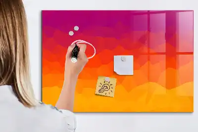 Tableau magnétique effaçable à sec motif lever de soleil