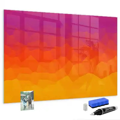 Tableau magnétique effaçable à sec motif lever de soleil