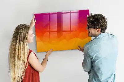Tableau magnétique effaçable à sec motif lever de soleil