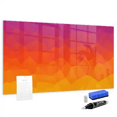 Tableau magnétique effaçable à sec motif lever de soleil