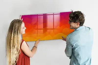 Tableau magnétique effaçable à sec motif lever de soleil