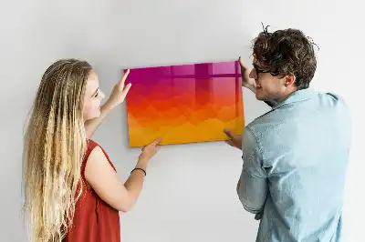 Tableau magnétique effaçable à sec motif lever de soleil