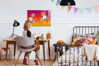 Tableau magnétique effaçable à sec motif lever de soleil