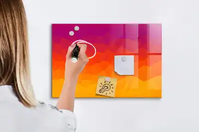 Tableau magnétique effaçable à sec motif lever de soleil