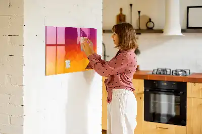 Tableau magnétique effaçable à sec motif lever de soleil