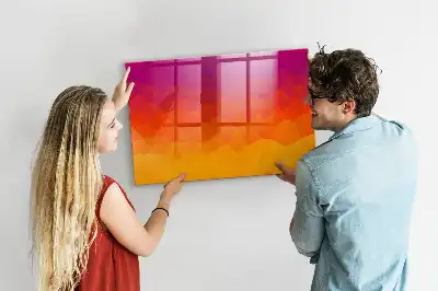 Tableau magnétique effaçable à sec motif lever de soleil