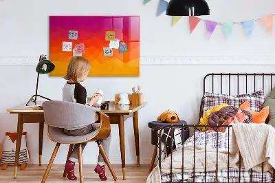 Tableau magnétique effaçable à sec motif lever de soleil