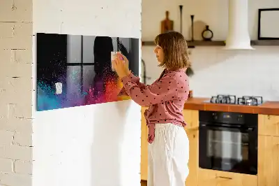 Tableau magnétique effaçable à sec modèle explosion de couleurs