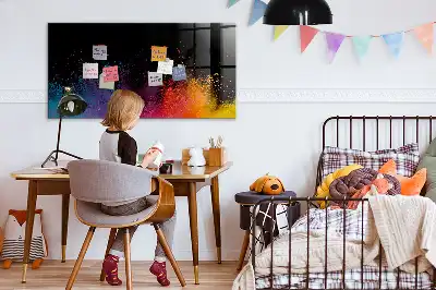 Tableau magnétique effaçable à sec modèle explosion de couleurs
