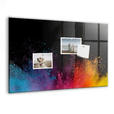 Tableau magnétique effaçable à sec modèle explosion de couleurs