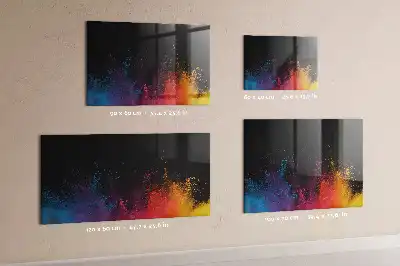 Tableau magnétique effaçable à sec modèle explosion de couleurs