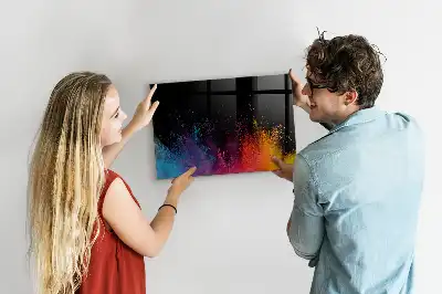 Tableau magnétique effaçable à sec modèle explosion de couleurs