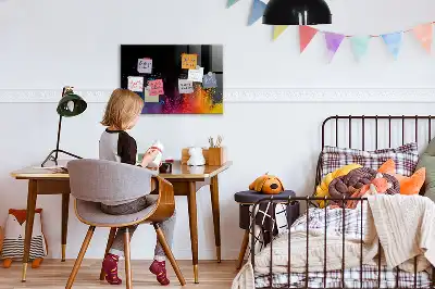 Tableau magnétique effaçable à sec modèle explosion de couleurs