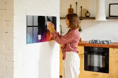 Tableau magnétique effaçable à sec modèle explosion de couleurs