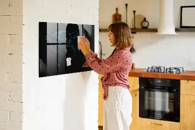 Tableau magnétique avec feutre contours de la carte du monde