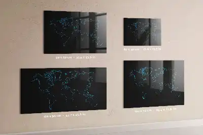 Tableau magnétique avec feutre contours de la carte du monde