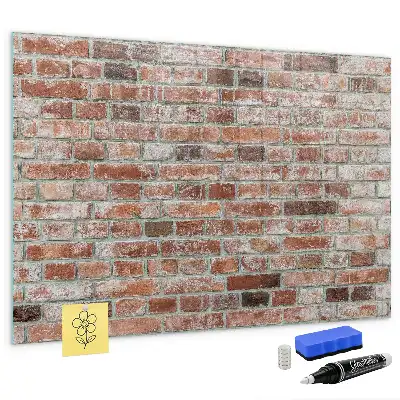 Tableau magnétique avec feutre motif mur de briques