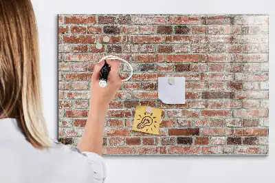 Tableau magnétique avec feutre motif mur de briques