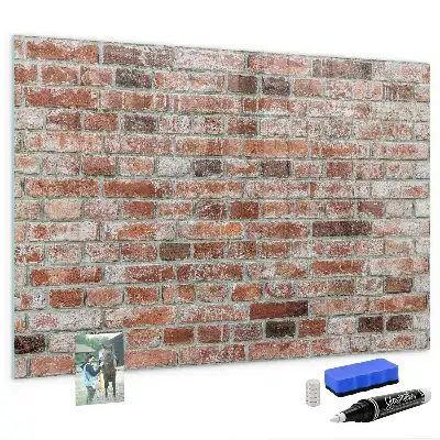 Tableau magnétique avec feutre motif mur de briques