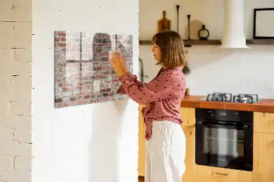 Tableau magnétique avec feutre motif mur de briques