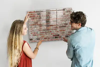 Tableau magnétique avec feutre motif mur de briques