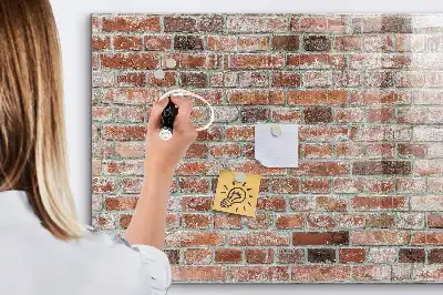 Tableau magnétique avec feutre motif mur de briques