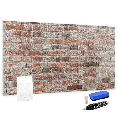 Tableau magnétique avec feutre motif mur de briques