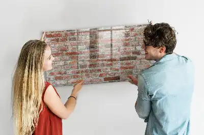 Tableau magnétique avec feutre motif mur de briques