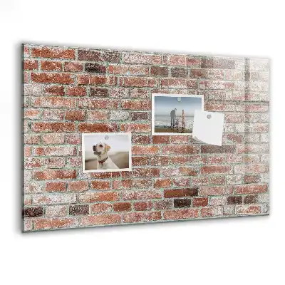 Tableau magnétique avec feutre motif mur de briques
