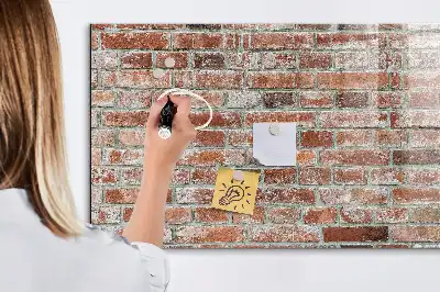 Tableau magnétique avec feutre motif mur de briques