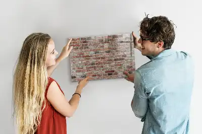 Tableau magnétique avec feutre motif mur de briques