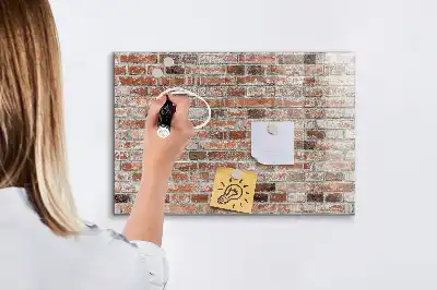 Tableau magnétique avec feutre motif mur de briques
