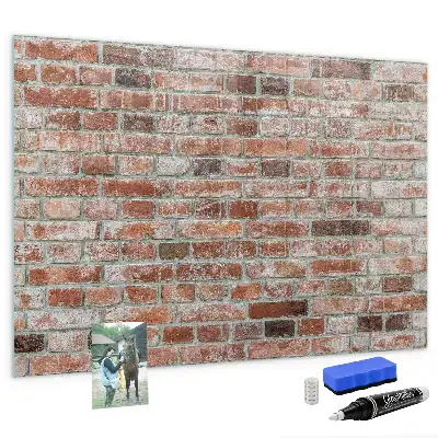 Tableau magnétique avec feutre motif mur de briques