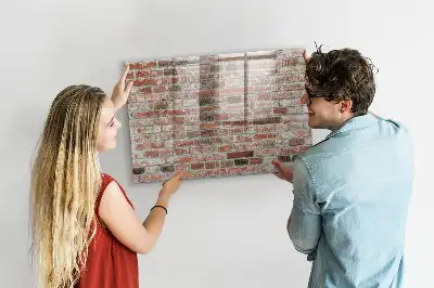 Tableau magnétique avec feutre motif mur de briques