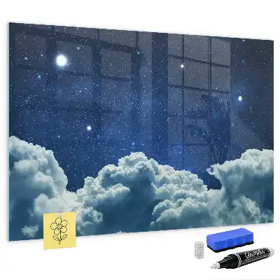 Tableau magnétique effaçable à sec motif ciel nocturne