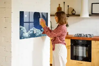 Tableau magnétique effaçable à sec motif ciel nocturne
