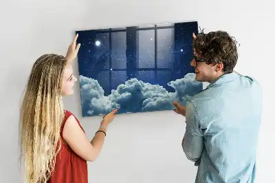 Tableau magnétique effaçable à sec motif ciel nocturne