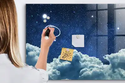 Tableau magnétique effaçable à sec motif ciel nocturne