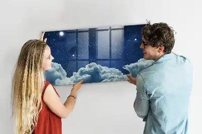 Tableau magnétique effaçable à sec motif ciel nocturne