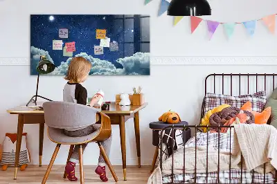 Tableau magnétique effaçable à sec motif ciel nocturne