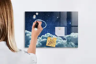 Tableau magnétique effaçable à sec motif ciel nocturne