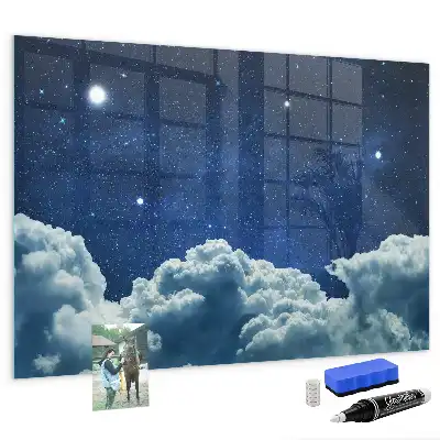 Tableau magnétique effaçable à sec motif ciel nocturne